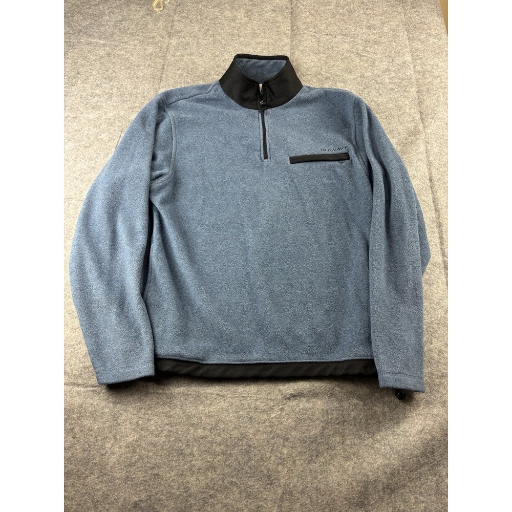 VTG Old Navy 1/4 Zip Blue Long Sleeve Pullover Fleece Sweatshirt Men's M 00s